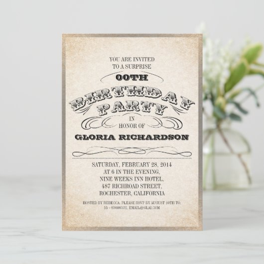  TYPOGRAFIE VERJAARDAG UITNODIGINGEN (Staand voorkant)