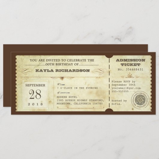  typografie verjaardagskaarten kaart (Voorkant / Achterkant)