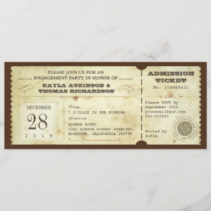 typografie verlovingsfeest tickets kaart
