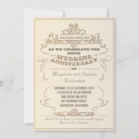  typografie verouderde verjaardagsuitnodigingen kaart (Voorkant)