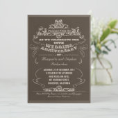  typografie verouderde verjaardagsuitnodigingen kaart (Staand voorkant)