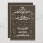  typografie verouderde verjaardagsuitnodigingen kaart (Voorkant / Achterkant)