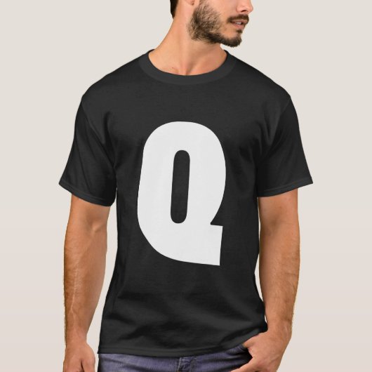 Typografie Vet display Letter Q alfabet Character T-shirt (Voorkant)