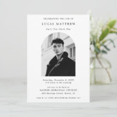 Typografie Viering van het Leven Boog Foto Begrafe Kaart (Staand voorkant)