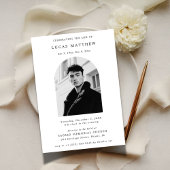 Typografie Viering van het Leven Boog Foto Begrafe Kaart