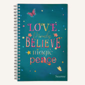  Typografie Vlinders Naam Notitieboek (Voorkant)