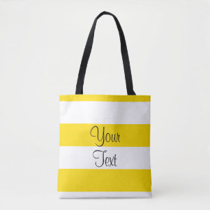 Typografie Voeg Jouw tekst Geel Witte Schouder toe Tote Bag