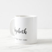 Typografie Voeg Jouw tekst naam Sjabloon Script Koffiemok (Voorkant links)