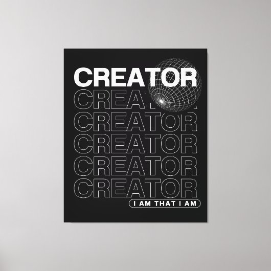 Typografie voor bevestiging van de Schepper Canvas Afdruk (Voorkant)