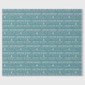 Typografie voor blauwe en witte kerst cadeaupapier (Vlak)