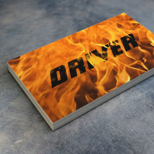 Typografie voor brandvlam voor chauffeurs visitekaartje