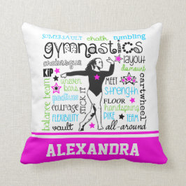 Typografie voor de gymnastiek met monogram kussen