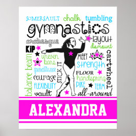Typografie voor de gymnastiek met monogram poster