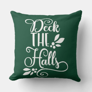 typografie voor 'deck the halls' Kerst Kussen