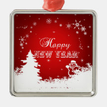 Typografie voor gelukkig nieuwjaar in rood en wit