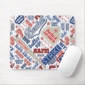 Typografie voor honkbal Red White Blue Stripes ID7 Muismat (Met muis)