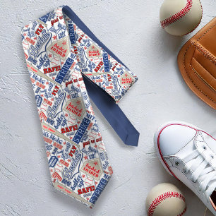 Typografie voor honkbal Red White Blue Stripes ID7 Stropdas