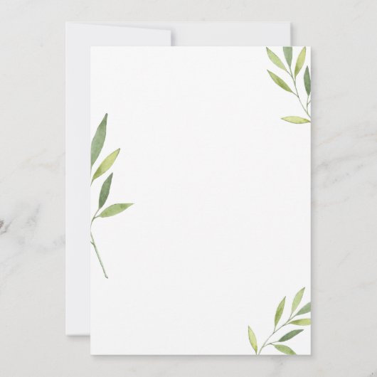 Typografie voor liefde en Bedankt, groene Waterver Bedankkaart (Achterkant)