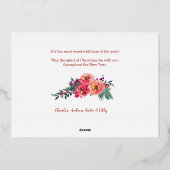 Typografie voor liefde, vreugde en vrede Pastel Fl Folie Feestdagenkaart (Achterkant)