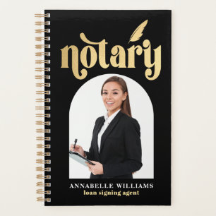 Typografie voor noteergoud en zwart planner