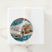 Typografie voor prettige kerstfoto bedankjes labels (In situ)