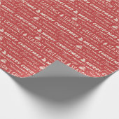 Typografie voor rode en witte kerst cadeaupapier (Hoek)
