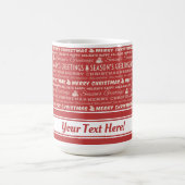 Typografie voor rode en witte kerst koffiemok (Center)