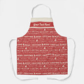 Typografie voor rode en witte kerst schort (Voorkant)