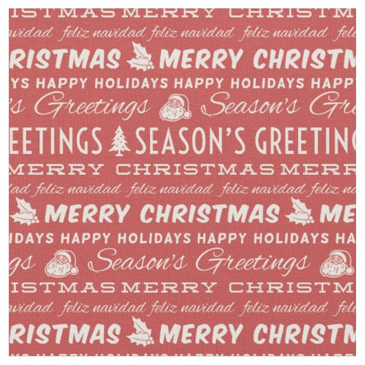 Typografie voor rode en witte kerst stof (Close Up)