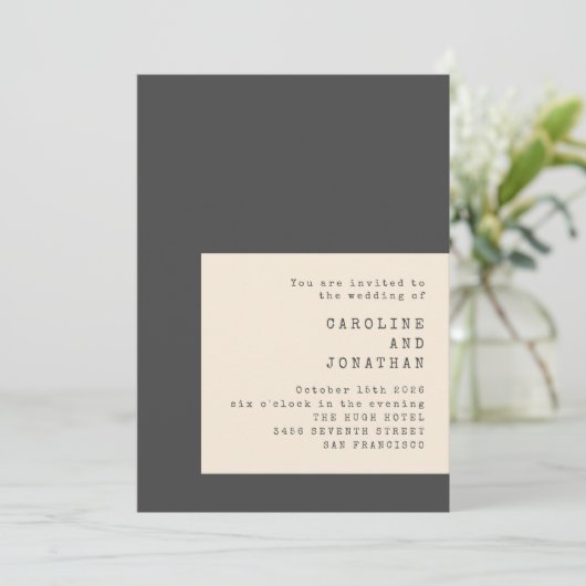 Typografie voor schrijfmachines Zwart en witbruilo Kaart (Staand voorkant)