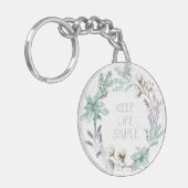 Typografie voor warme katoenkatoen - Eenvoudig lev Sleutelhanger (Voorkant Links)