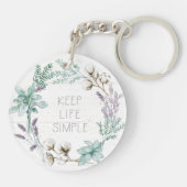 Typografie voor warme katoenkatoen - Eenvoudig lev Sleutelhanger (Achterkant)