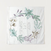 Typografie voor warme katoenkatoen - Eenvoudig lev Wandkleed (Voorkant (horizontaal))