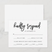 Typografie voor zwart en wit | RSVP van maankeuze (Voorkant / Achterkant)