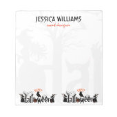 Typografie voor zwart-Oranje Halloween-concept Notitieblok (Voorkant)
