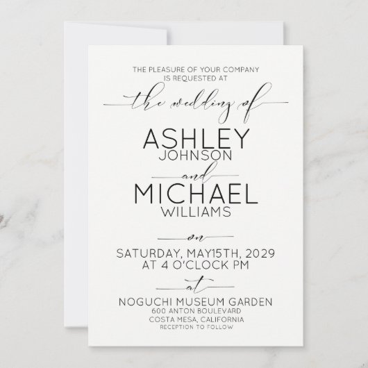 Typografie voor zwart-witkalligrafie kaart (Voorkant)