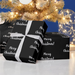 Typografie voor zwarte en witte kerst cadeaupapier