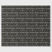 Typografie voor zwarte en witte kerst cadeaupapier (Vlak)