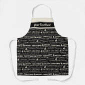 Typografie voor zwarte en witte kerst schort (Voorkant)