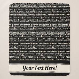 Typografie voor zwarte en witte kerst sherpa deken