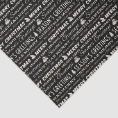 Typografie voor zwarte en witte kerst tissuepapier (Detail)