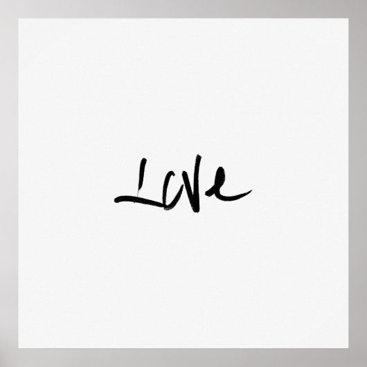 Typografie voor zwarte en witte "Love" Poster (Voorkant)