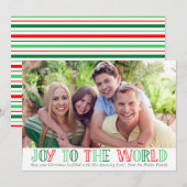 Typografie Vreugde aan de Wereld Foto Kerstmis Kaa Feestdagenkaart (Voorkant / Achterkant)