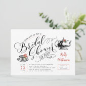  typografie | Vrijgezellenfeest Tea Party Kaart (Staand voorkant)