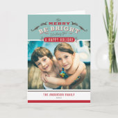  Typografie Vrolijk en helder Foto Feestdagen Kaart (Voorkant)