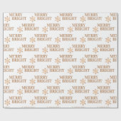 Typografie Vrolijk & Helder goud wit Kerstmis Cadeaupapier (Vlak)