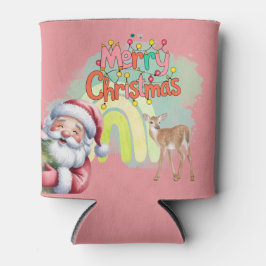 Typografie Vrolijk kerstfeest en lichten & herten Blikjeskoeler