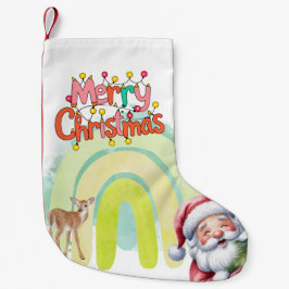 Typografie Vrolijk Kerstfeest en Lichtjes & Herten Kleine Kerstsok