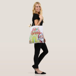 Typografie Vrolijk Kerstfeest en Lichtjes & Herten Tote Bag