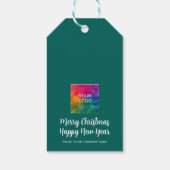 Typografie Vrolijk Kerstfeest Gelukkig Nieuwjaar L Cadeaulabel (Achterkant)